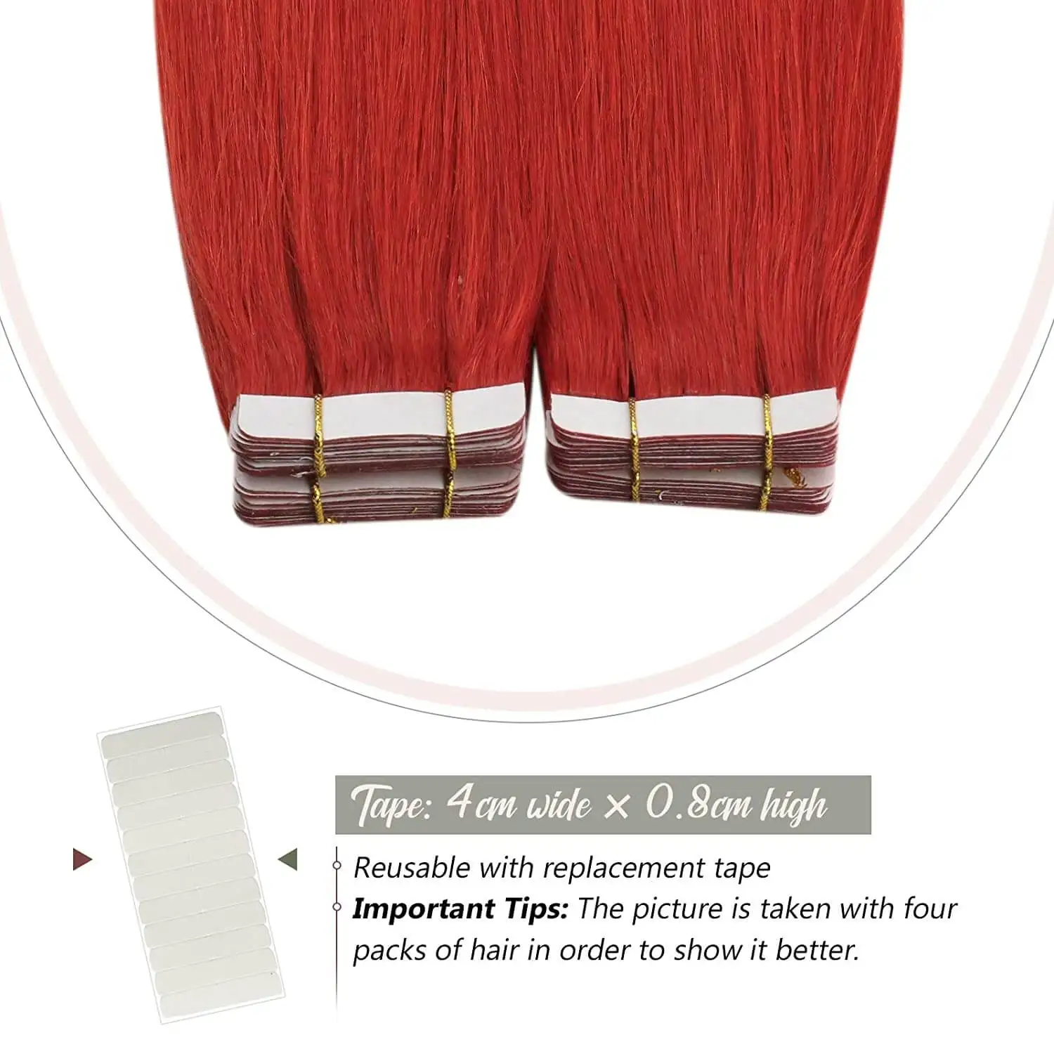 High Quality Hair Extensions Tape In 100 Vietnamese Human Hair Red