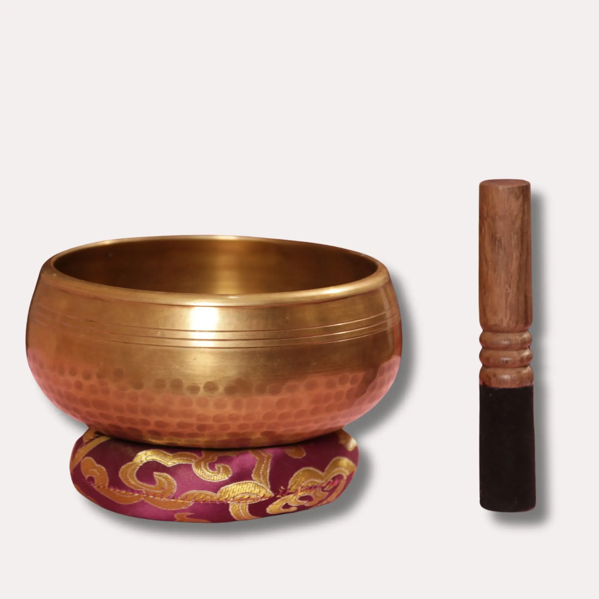 Hand Hammered Tibetan Singing Bowls With Om Mantra Carved For Yoga ...