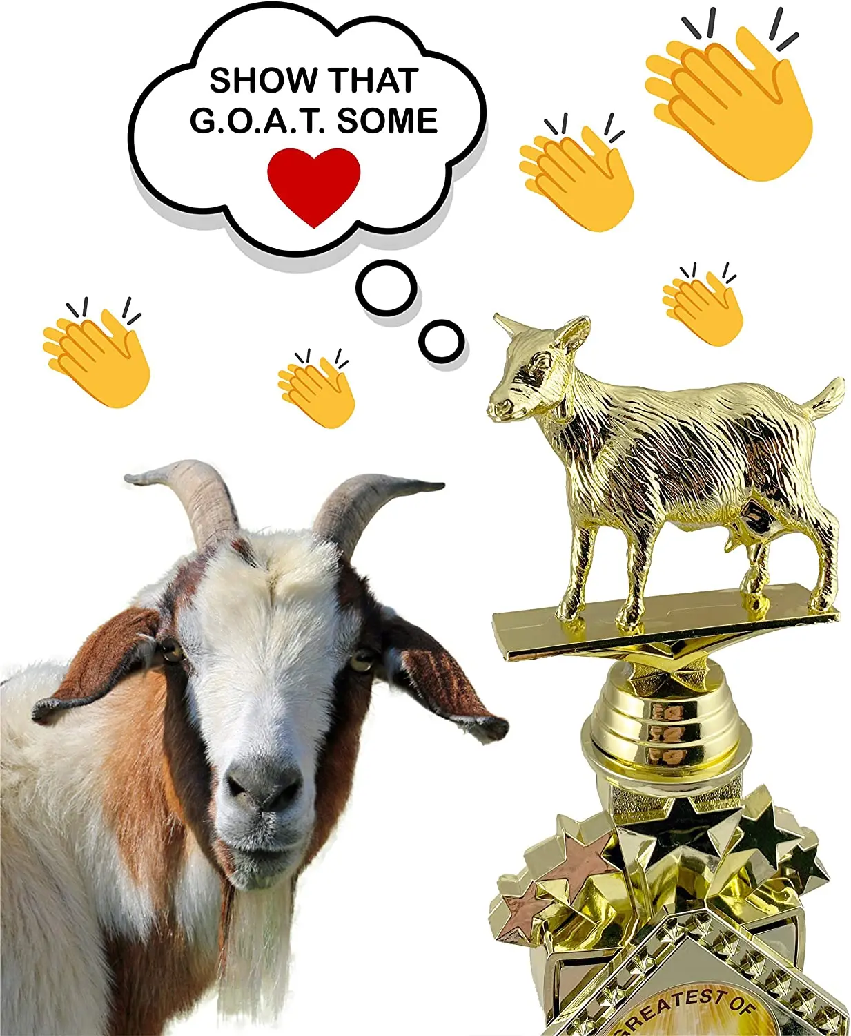 Goat Trophy With Custom Engraving Personalized Plate Funny Goat Office