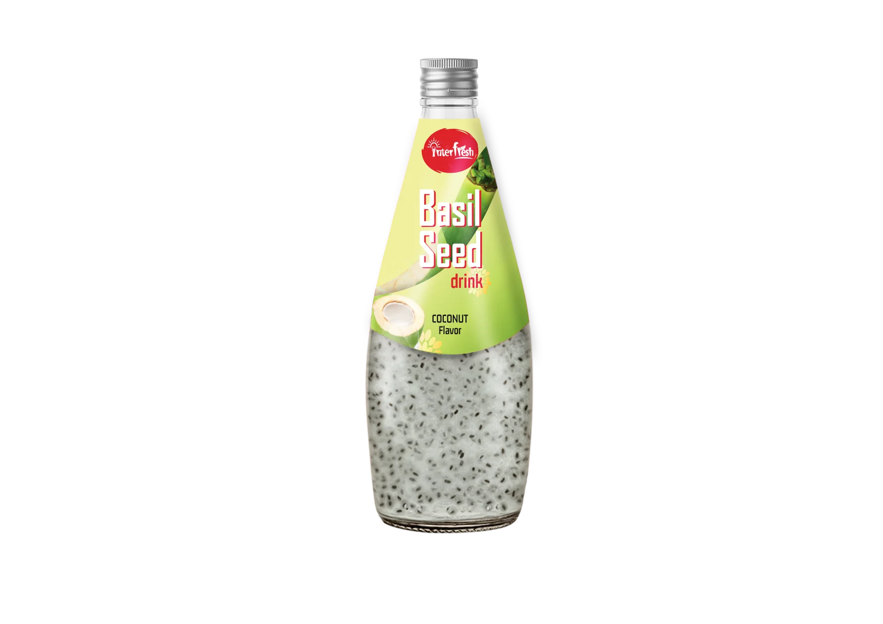 Interfresh Basil Seed Drink Glass Bottle 290ml Good Price Good Health