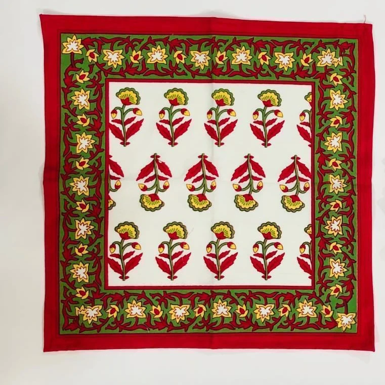 Hand Block Print Cotton Indian Handcrafted Cotton Napkin Wholesale
