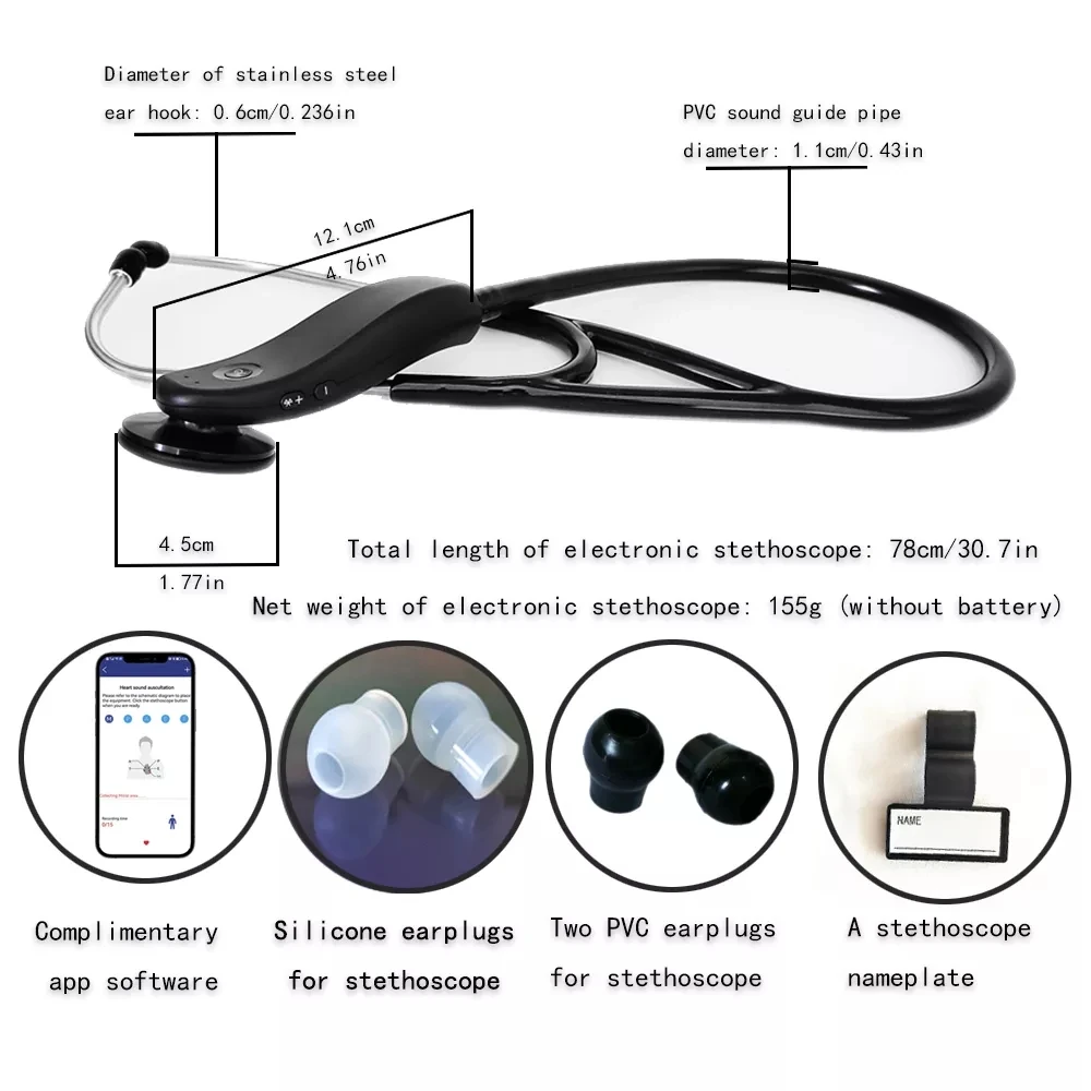 Ce Approved Digital Estetoscopio Wireless Stetoscope Medical Electronic