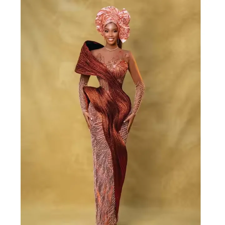 Stunning George Dress Bold Colors Artistic Embroidery Stylish African ...