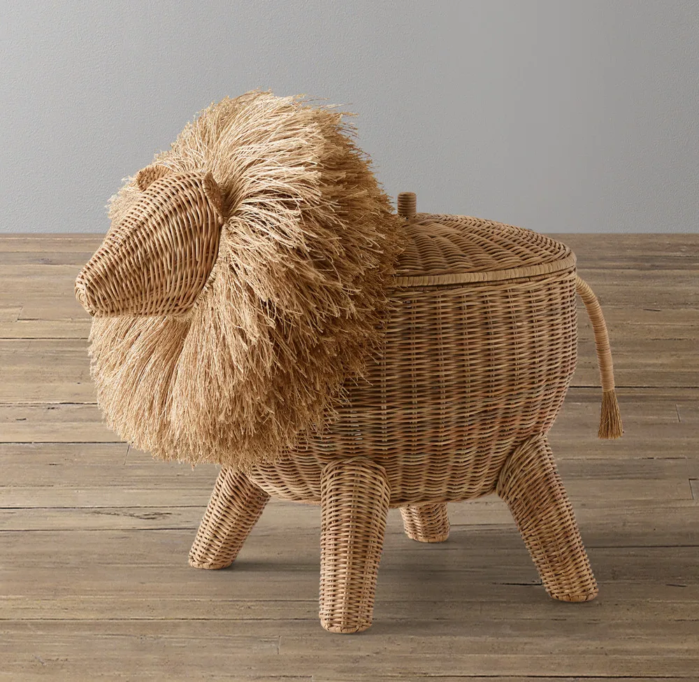 Best Choice Handwoven Rattan Animal Basket Lion 100 Eco Friendly