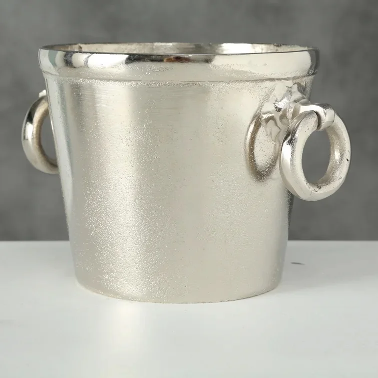 Customizable Design Aluminum Wine Chiller Bucket With Logo Silver