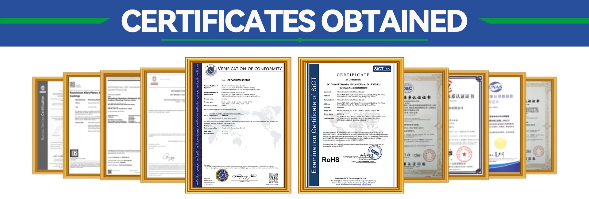 Brealu International Certificates