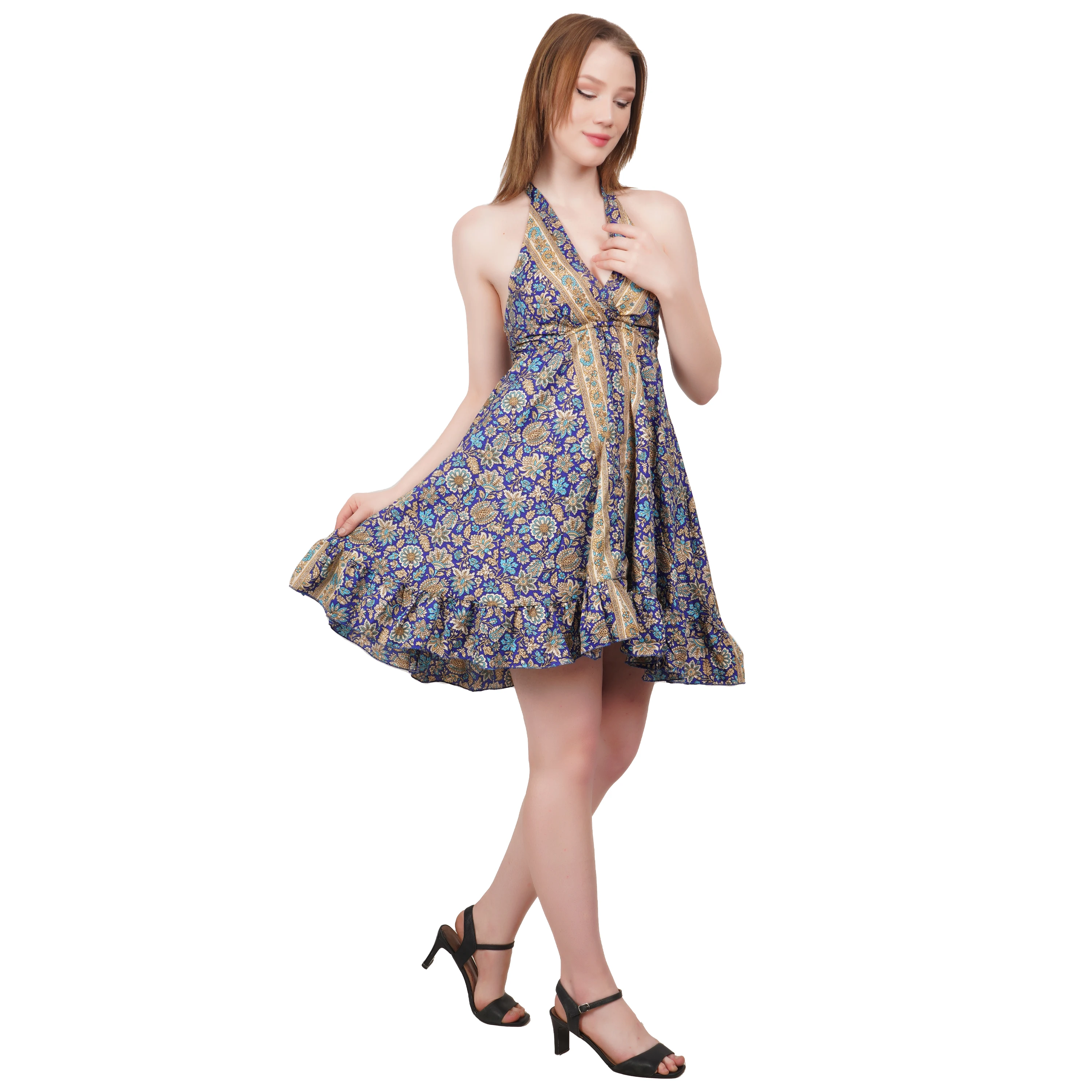 Newly Arrival Fashionable Designed Short & Frills Open Back Dress With