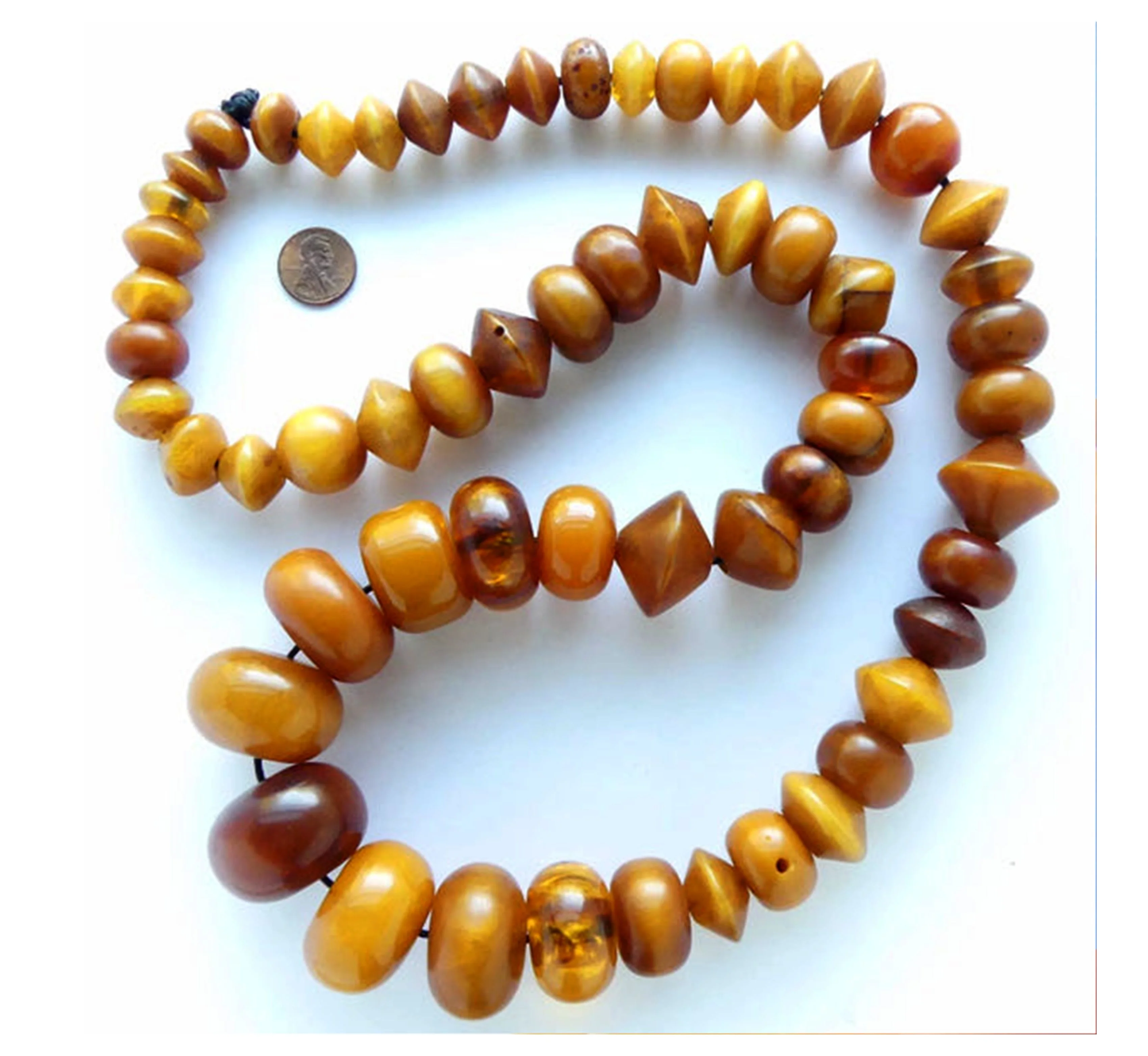 African Amber Like Long Graduated Strand Of Large Beads Luxury Ethnic ...