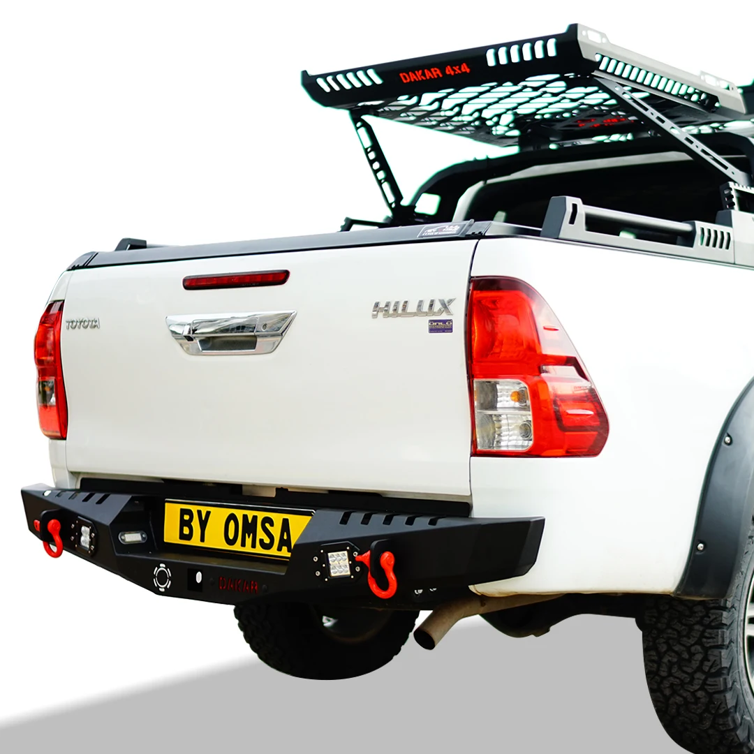 Off Road Steel Rear Bumper 4x4 For Toyota Hilux Guard Bull Bar With Led ...