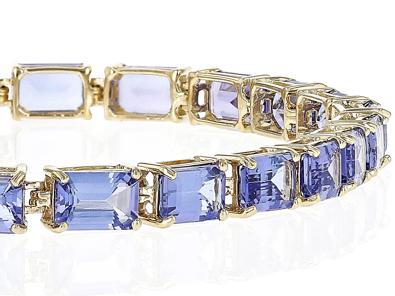 Blue Tanzanite 14k Yellow Gold Tennis Bracelet | Elegant Fine Jewelry ...