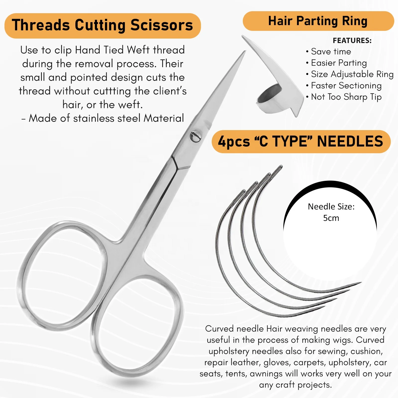 Micro Beads Hair Extension Tools Kit Hair Remover Plier,Parting Ring