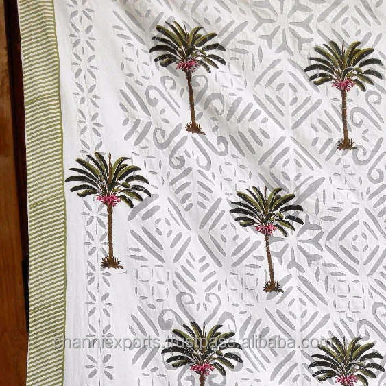 Wholesale Cotton Hand Block Printed Applique Cut Work Bed Covers