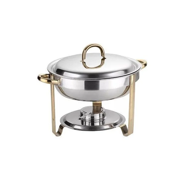 Crown Collection 6 Quart Induction Chafing Dish Round Hinged Lid