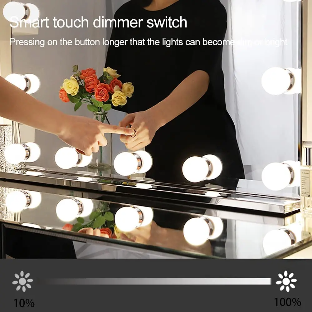 Hollywood Vanity Girl Makeup Mirror Bathroom Makeup Mirror With Led