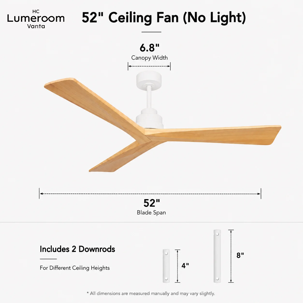 Ceiling Fan, 35W, Solid Wood + Metal - detail 12