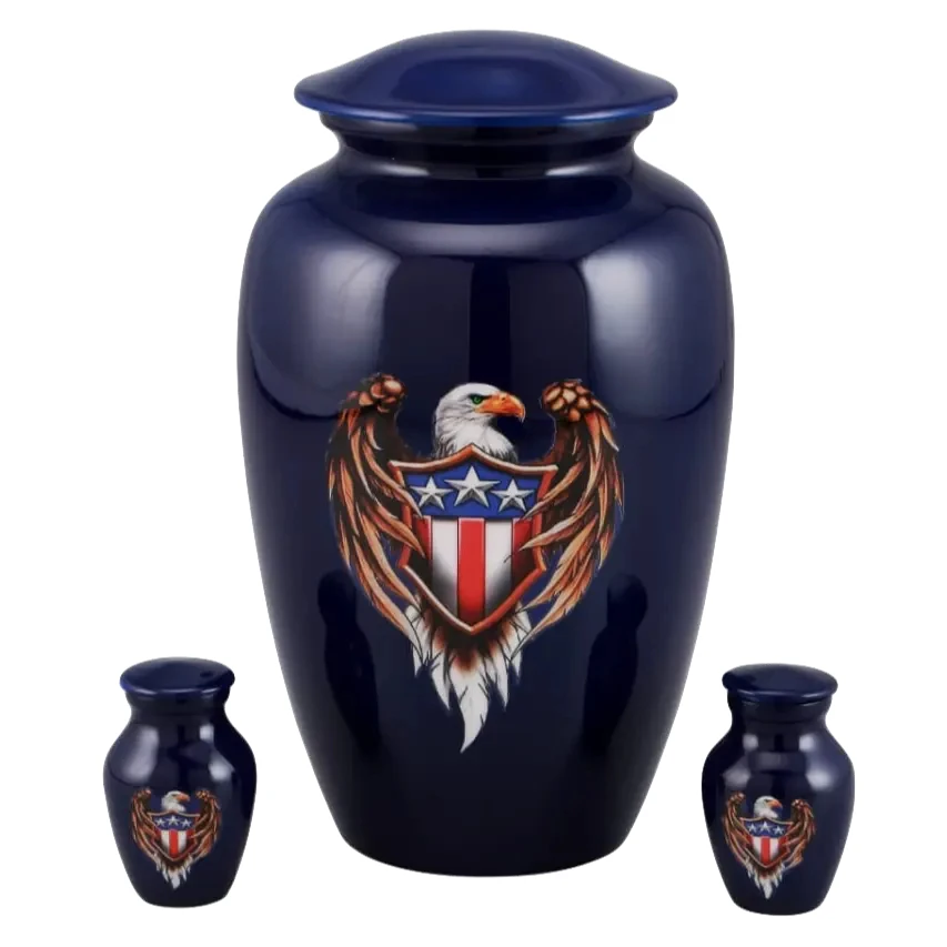 Bulk Discount Cremation Urns For Human Ashes Metal Aluminium Patriot ...