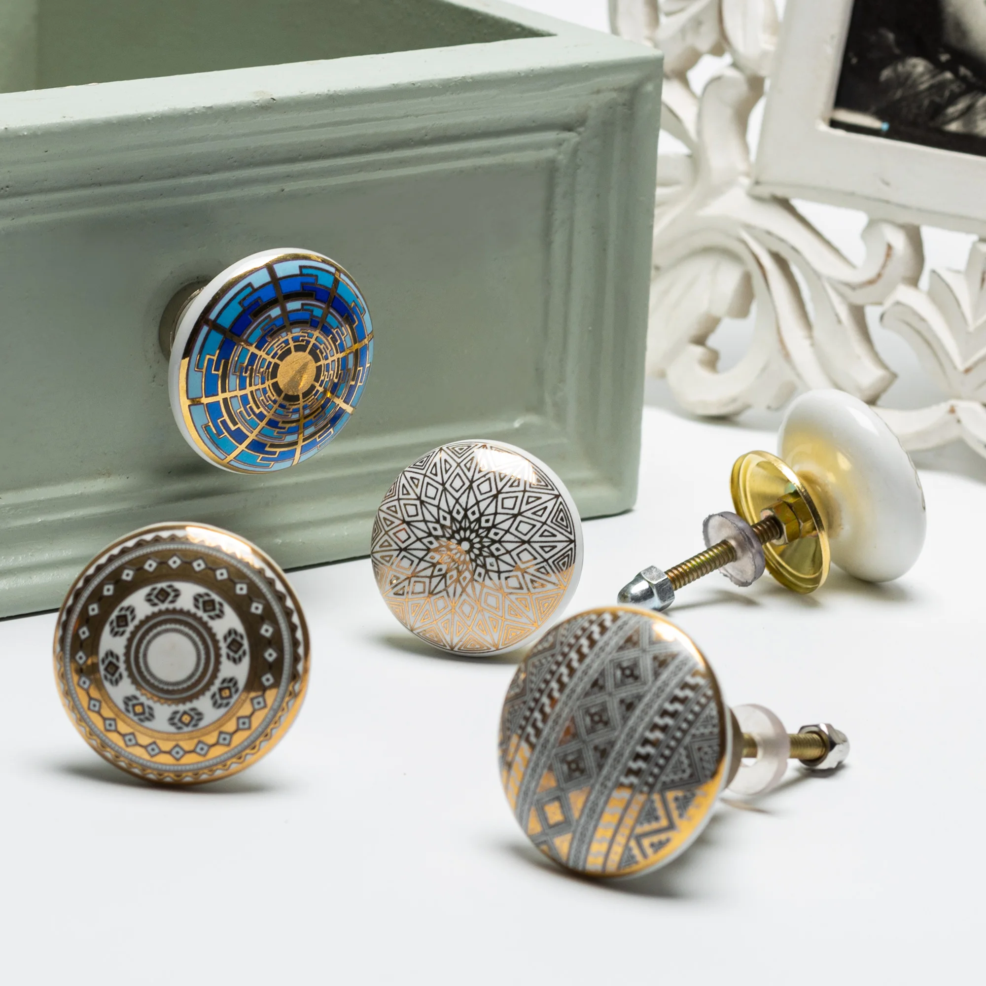 Wholesale Multicolor Ceramic Drawer Knobs Furniture Dresser