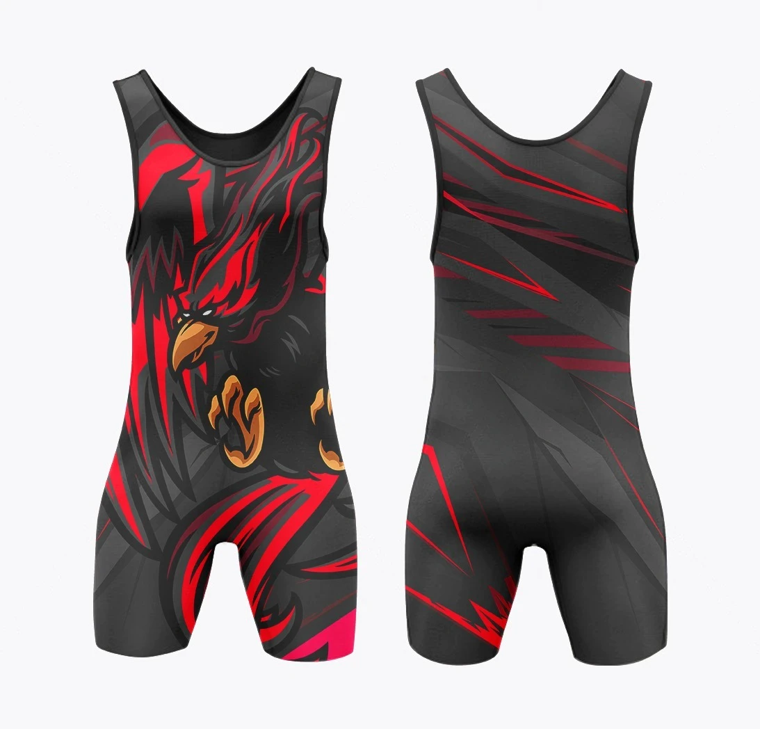 High Quality Sublimation Printing Wrestling Singlet's Cheap Price 100
