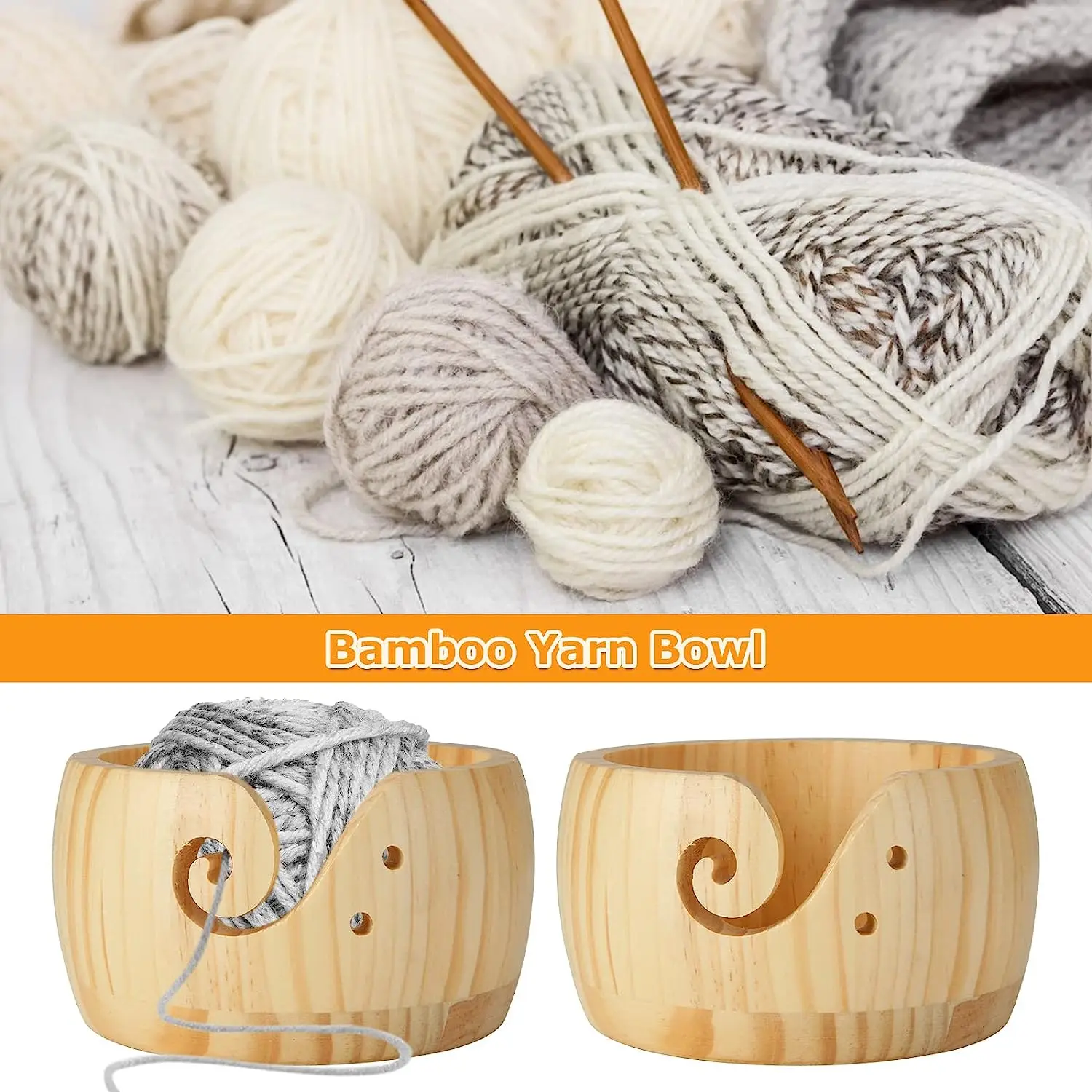 2 Pcs Yarn Bowl For Crochet 6 X 3 Inches Knitting Bowls For Yarn