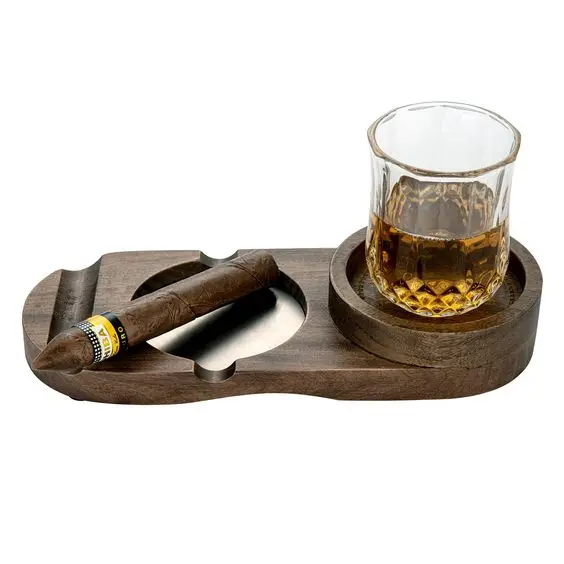 Two Tones Luxury Ash Tray Smoking Accessories Wooden Custom Spoon
