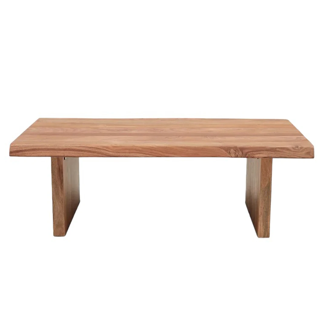 Simple Naturalist Design Teak Solid Wood Rectangular Coffee Table Live Edges Handcrafted Natural ...