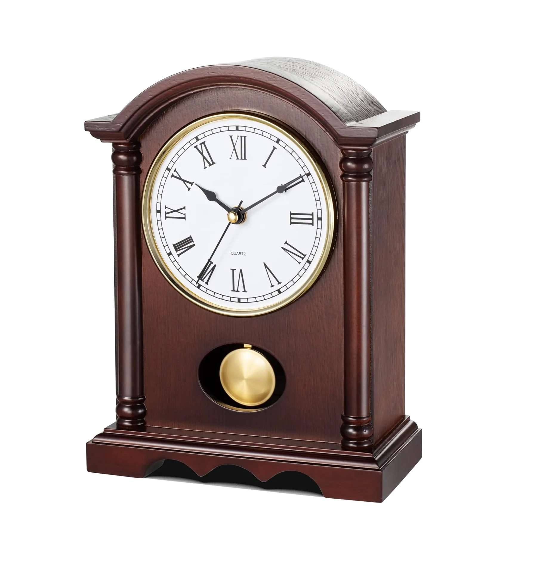 Vintage Desk Clock, Old Style Silent Shelf, Decorative Table Clock, Battery Operated Digital Metal Clock For Home, Living Room, Bedroom, Bedside Table And Office Desk