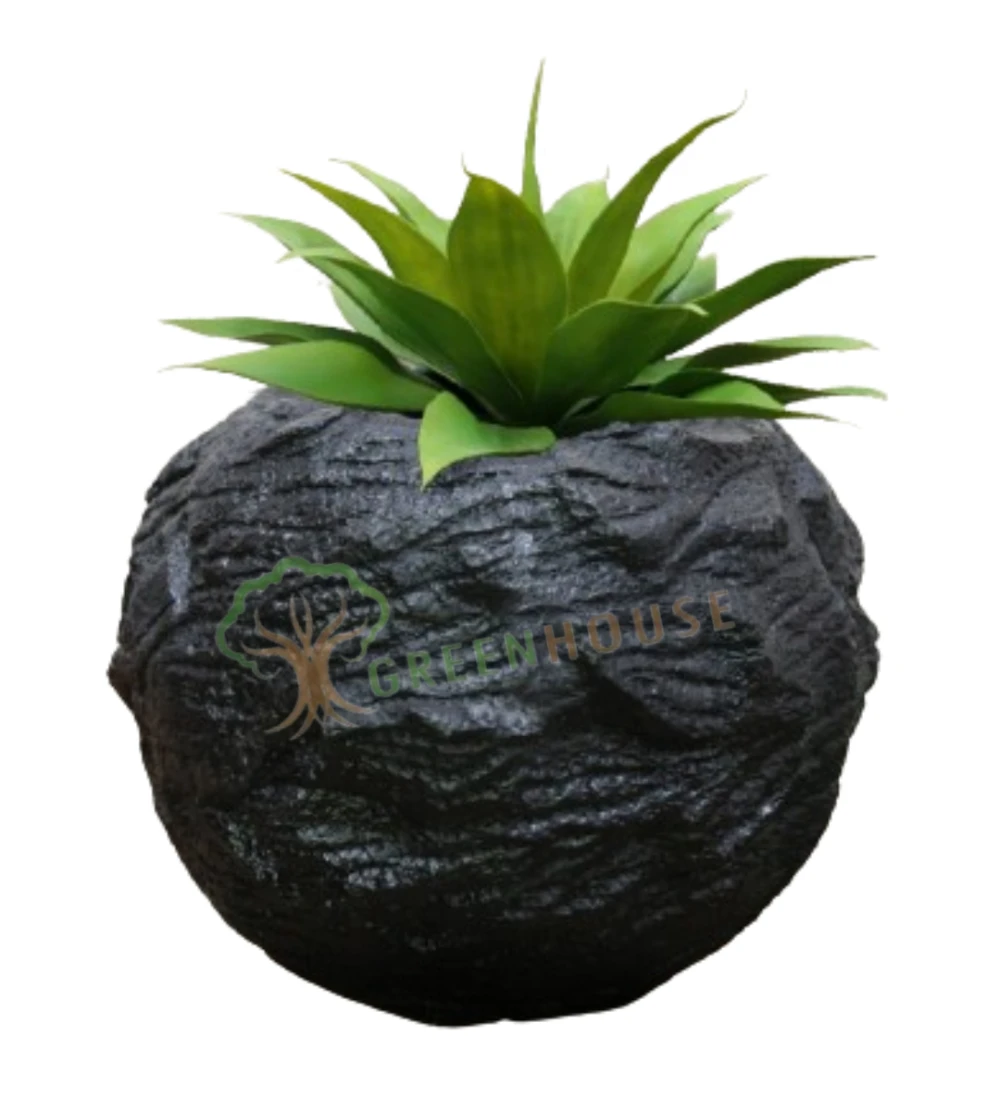 Trending 2024 Fiberglass Rock Planter With Light Weight Indoor