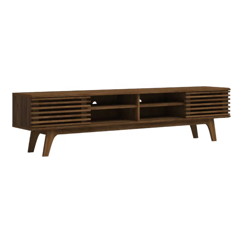 Modern Tv Stand Solid Teak Wood With Natural Matte Finish For Living Room Home Furniture Buy