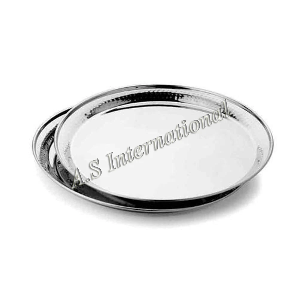 Unique Stainless Steel Metal Food Plates Dinner Round Dish Plate ...