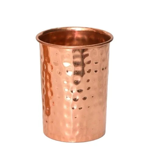 Set of 4 Copper Glass for Ayurvedic Health Benefits Drinkware Hammered FreeShip 