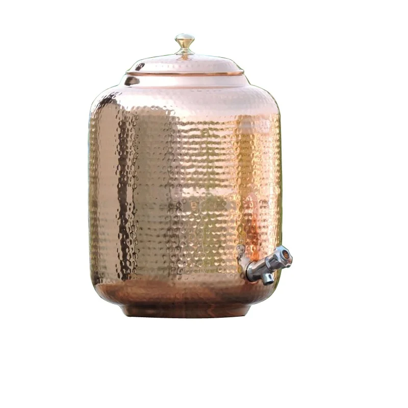 Ayurveda Health Benefits Drinking Water Dispenser Copper Metal Water Storage Dispenser Copper