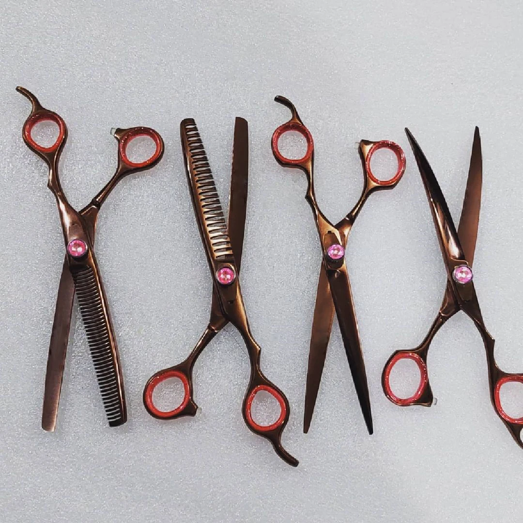 Professional Dog Grooming 4 Scissors Curved Pet Stainless Steel Pet