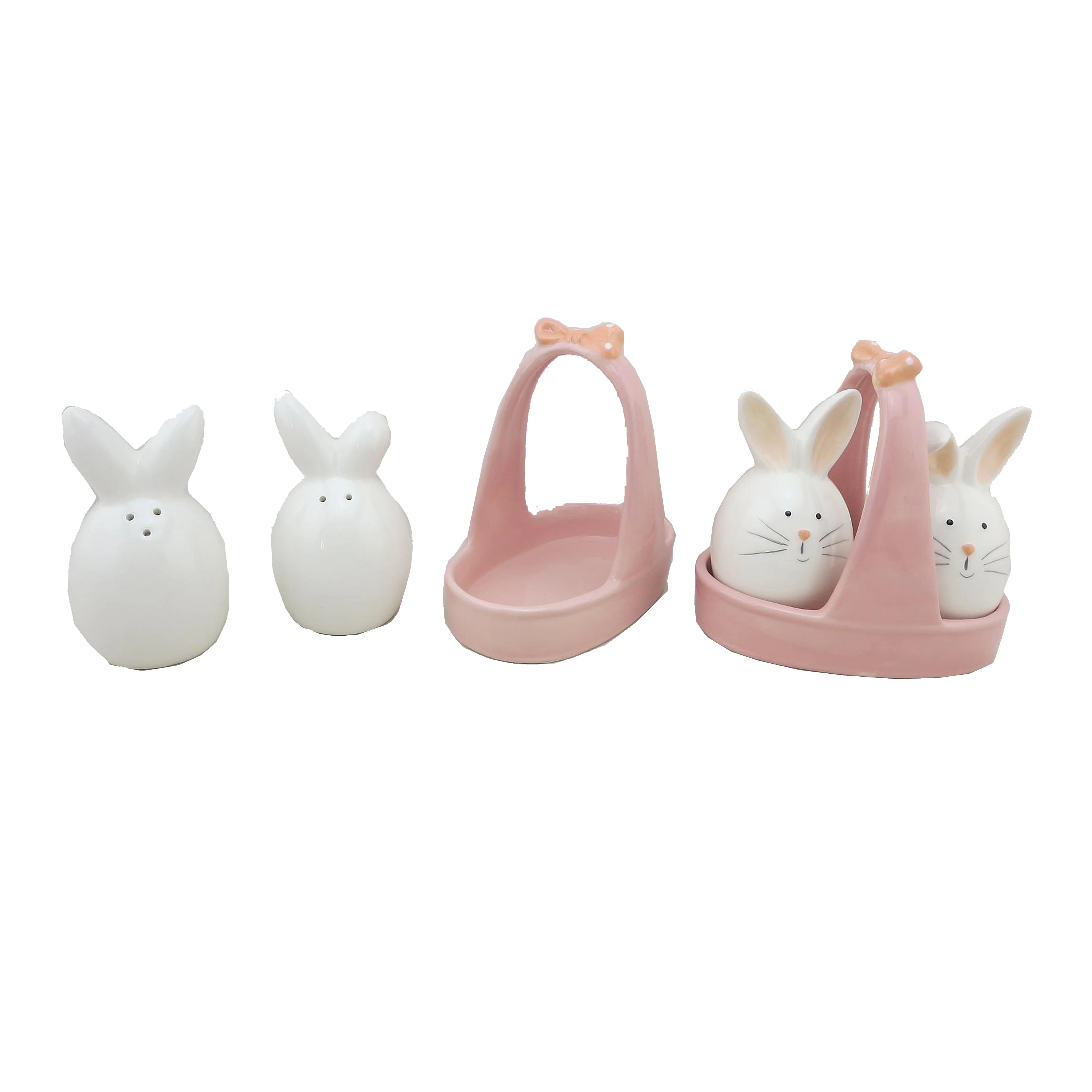 Bonwill Ceramic Salt And Pepper Shaker Set Cute Rabbit Salt And Pepper