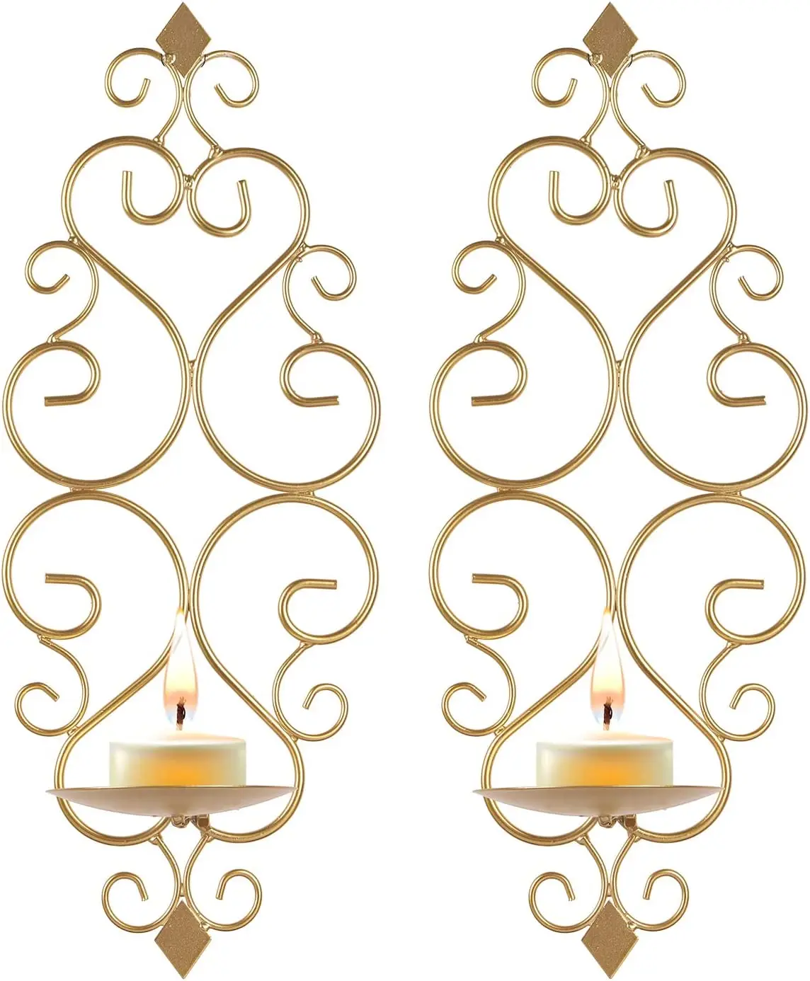 Wall Candle Sconce Holder Set Of 2 Hanging Wall Mounted Pillar Candle