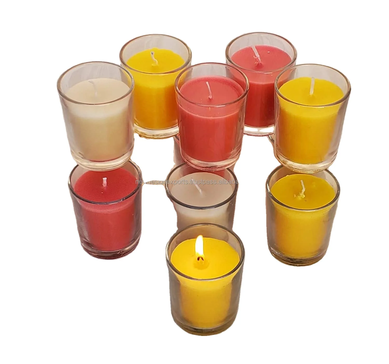 Votive Glass Candles Pack Of 6 Scented Rose Jasmine Sandalwood Buy