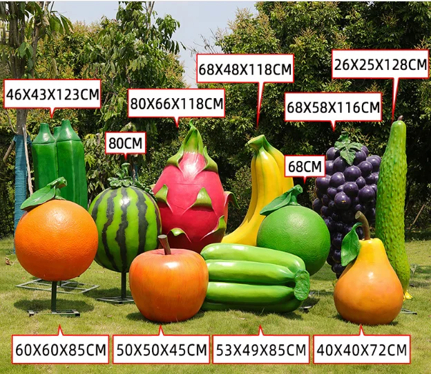 Fiberglass Statues Giant Fruits And Vegetables Custom Outdoor Large