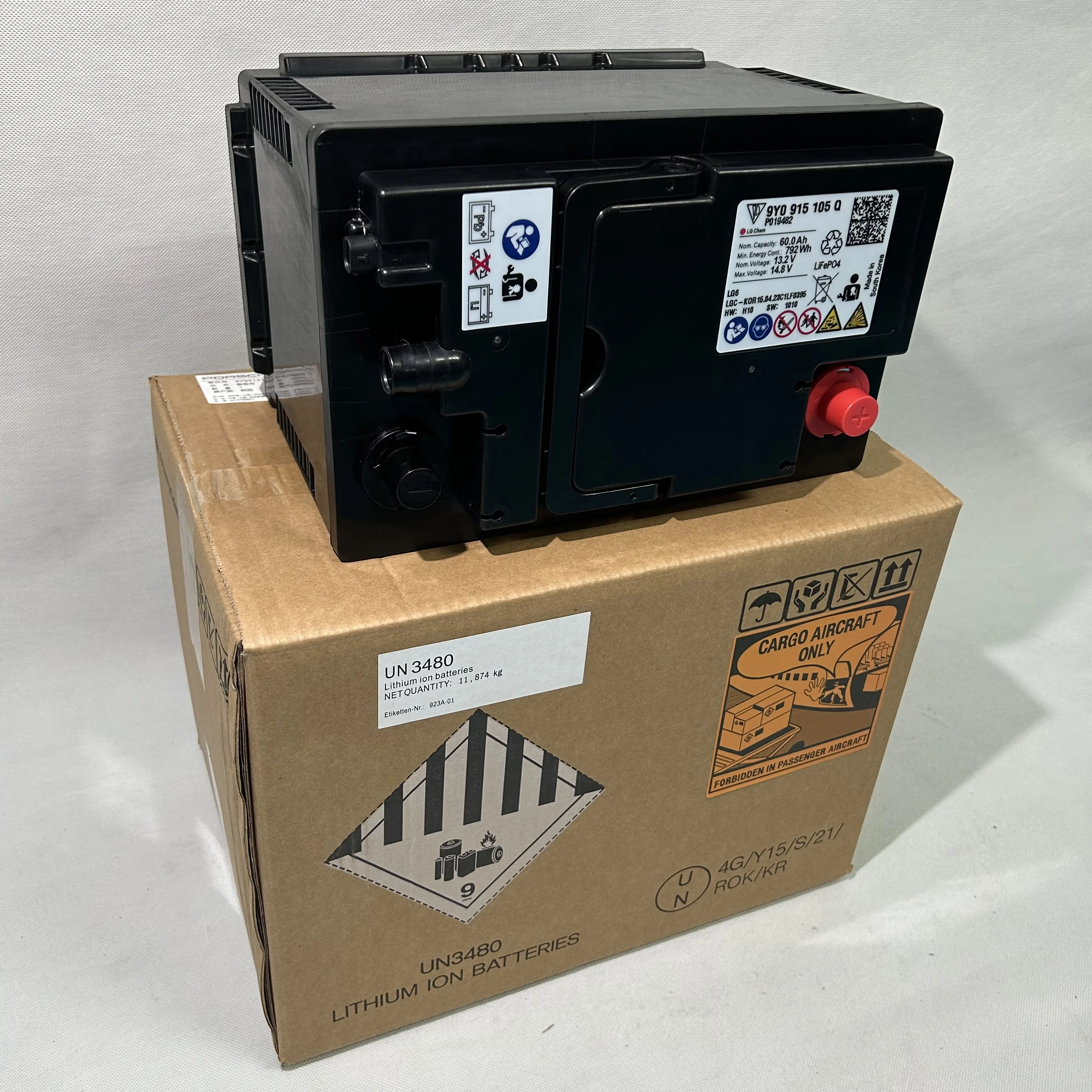Porsche Cayenne Lithium Battery Replacement, Model 9Y0915105Q, for