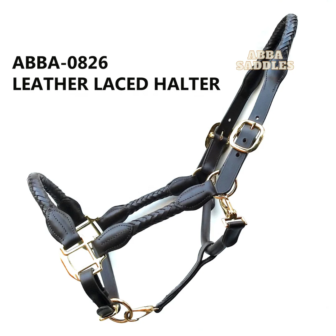 Western Halter With Cowhide Design Customized Crystal Horse Halter