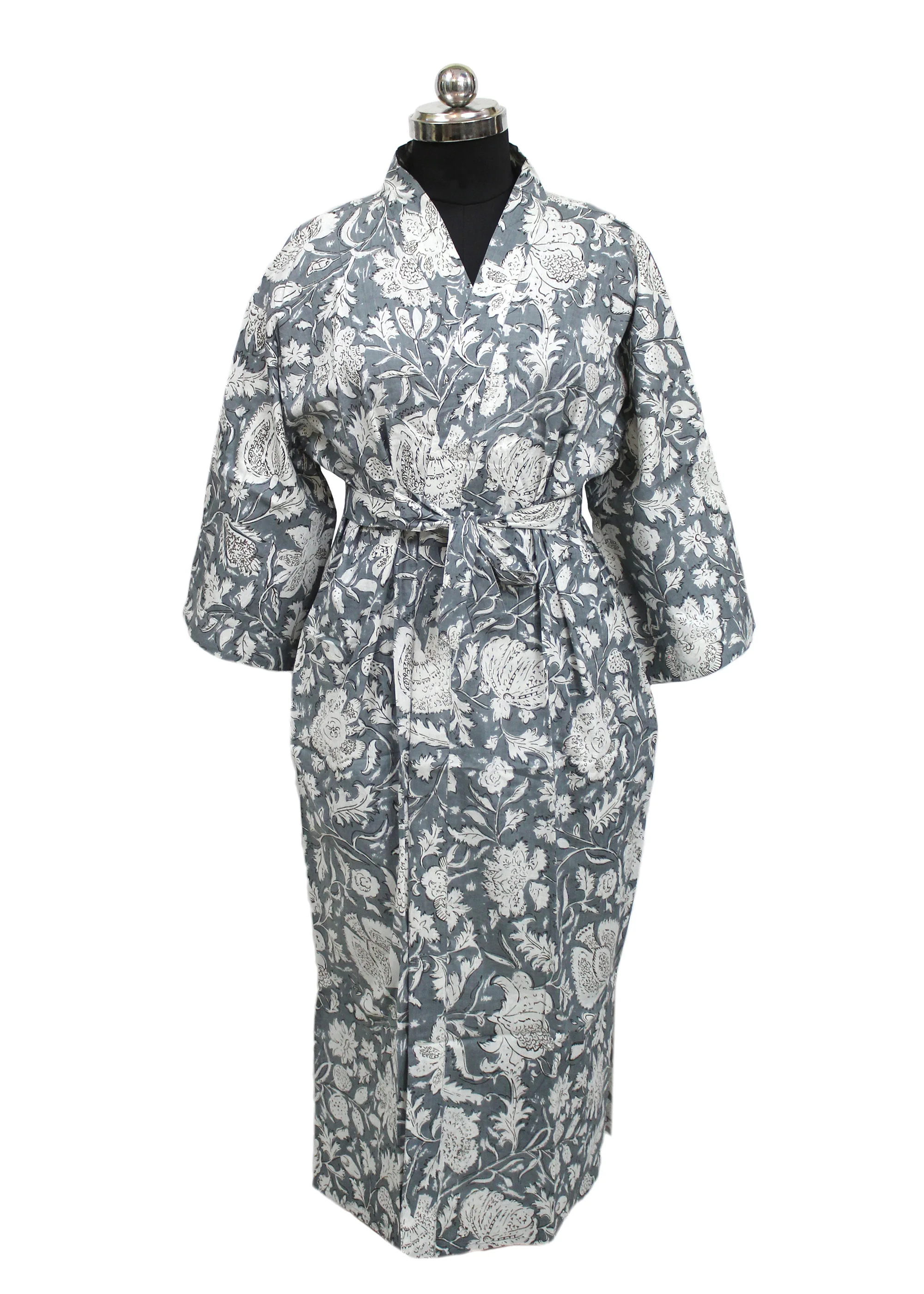 Indian Handmade Floral Printed Kimono Robes Bridesmaid Dress Cotton ...