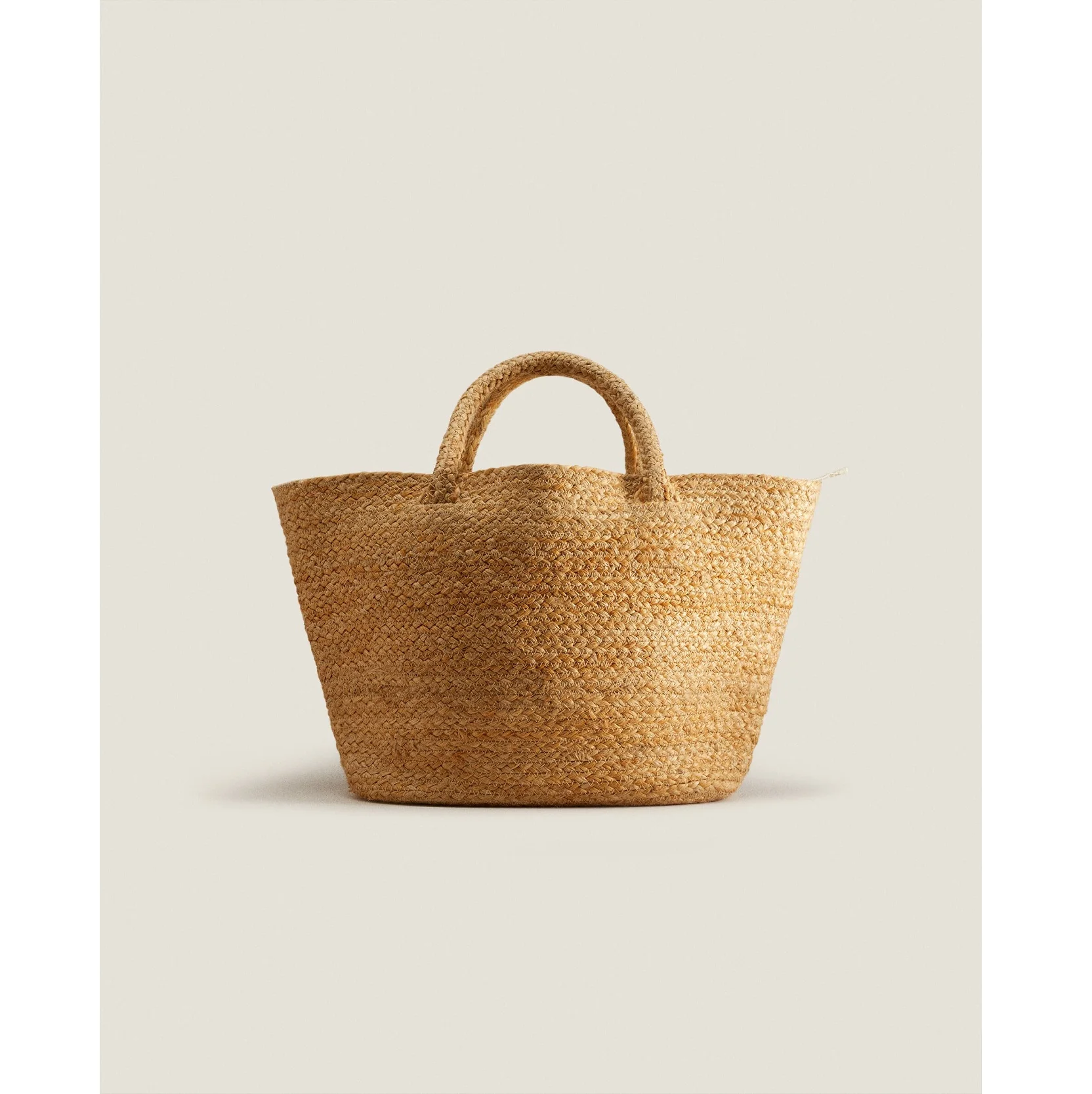 New Design Hand Braided Jute Basket Bag With Wooden Handle Ladies Hand