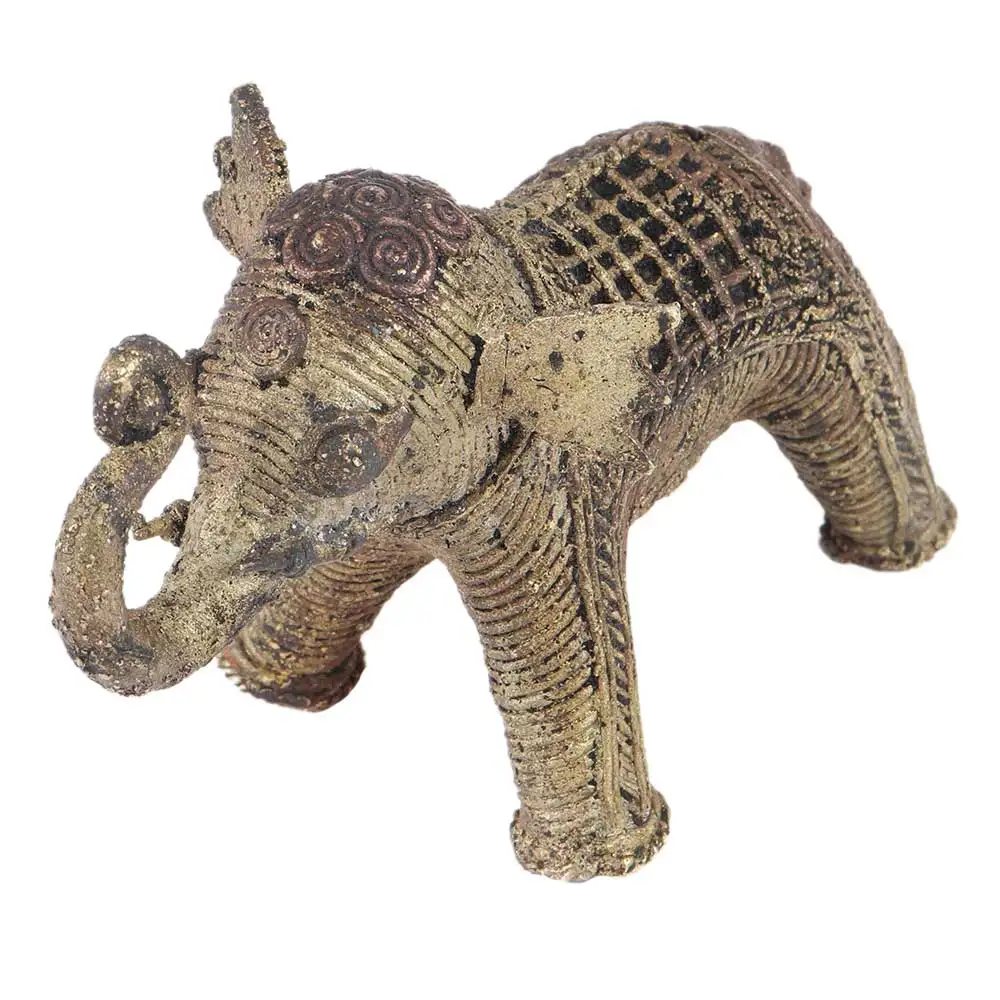 High Quality Antique Statue Brass Figurine Dhokra Elephant Sculptures ...