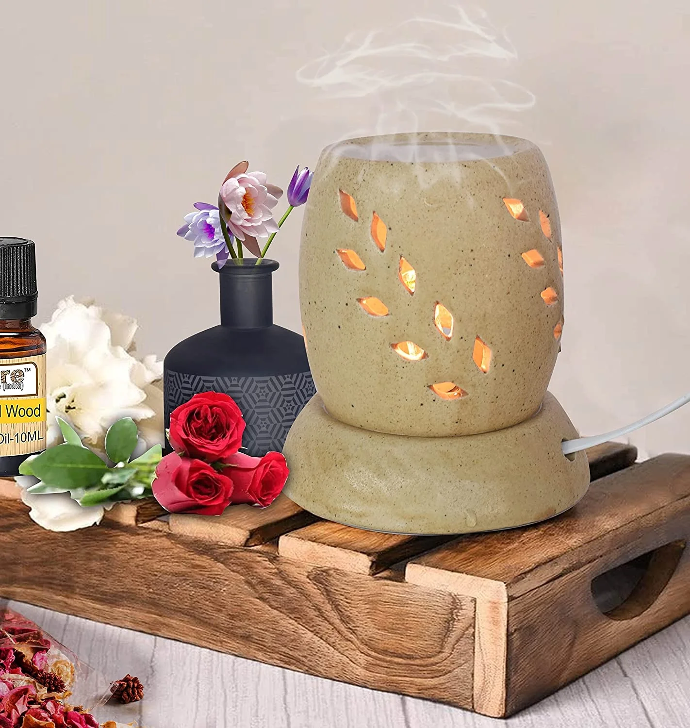 Pure Source India Ceramic Electric Aroma Diffuser Oil Burner/oil Warmer