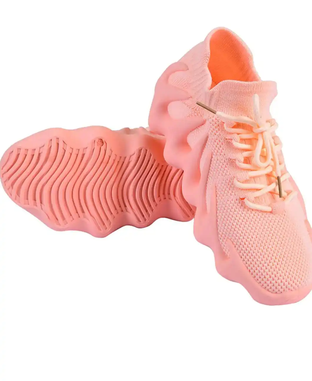 Trending Designer Zigzag Slip On Sneaker Sports Shoe High Quality Rubber With High Ankle Laceup