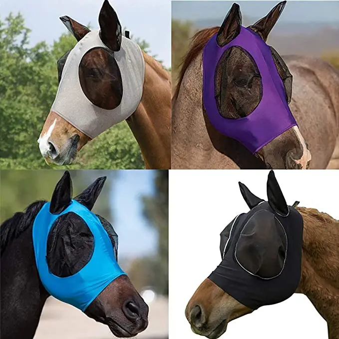 Fly Horse Mask Antimosquito Breathable Mesh Horse Riding Professional