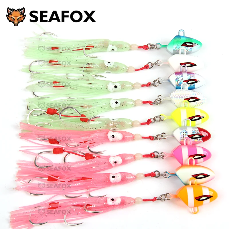 Australian 100g-300g Soft Squid Jig Head Lure with Customized Hooks Bottom  Fishing Technique for Bass Made Lead Material