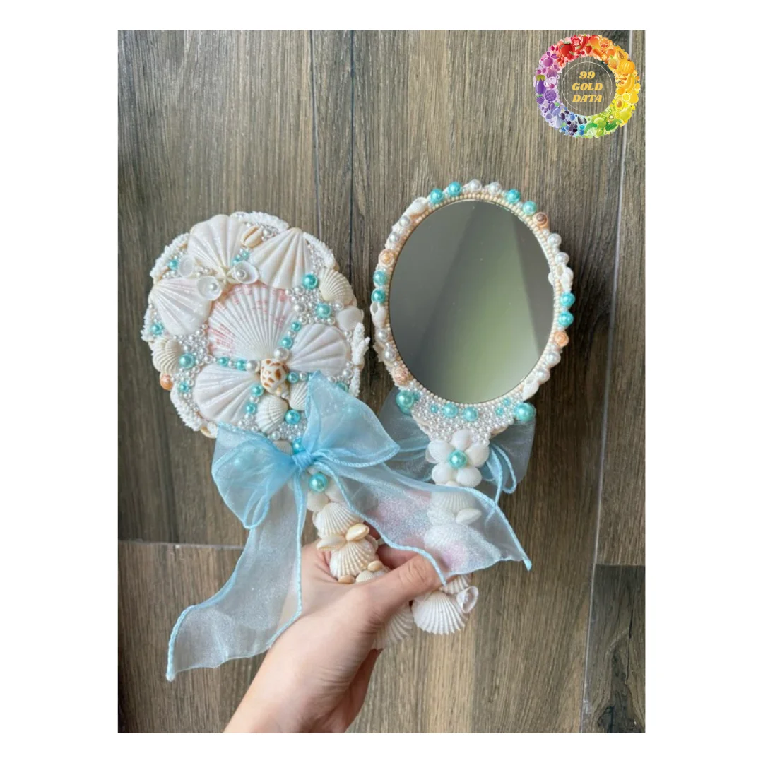 Shell Makeup Mirror - Dual Sided Compact for Mermaid Fans