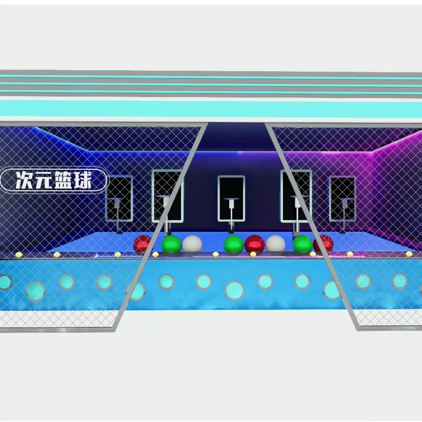 Interactive Metal Five-Player Basketball Court Equipment Sport Game Shooting Machine factory