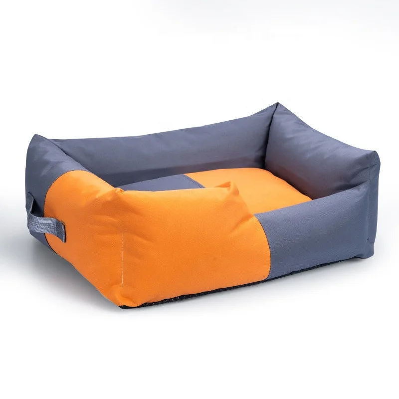 Durable Dog Bed Waterresistant Washable Oxford Fabric Pet Bed Rectangle Dog Bed With Portable