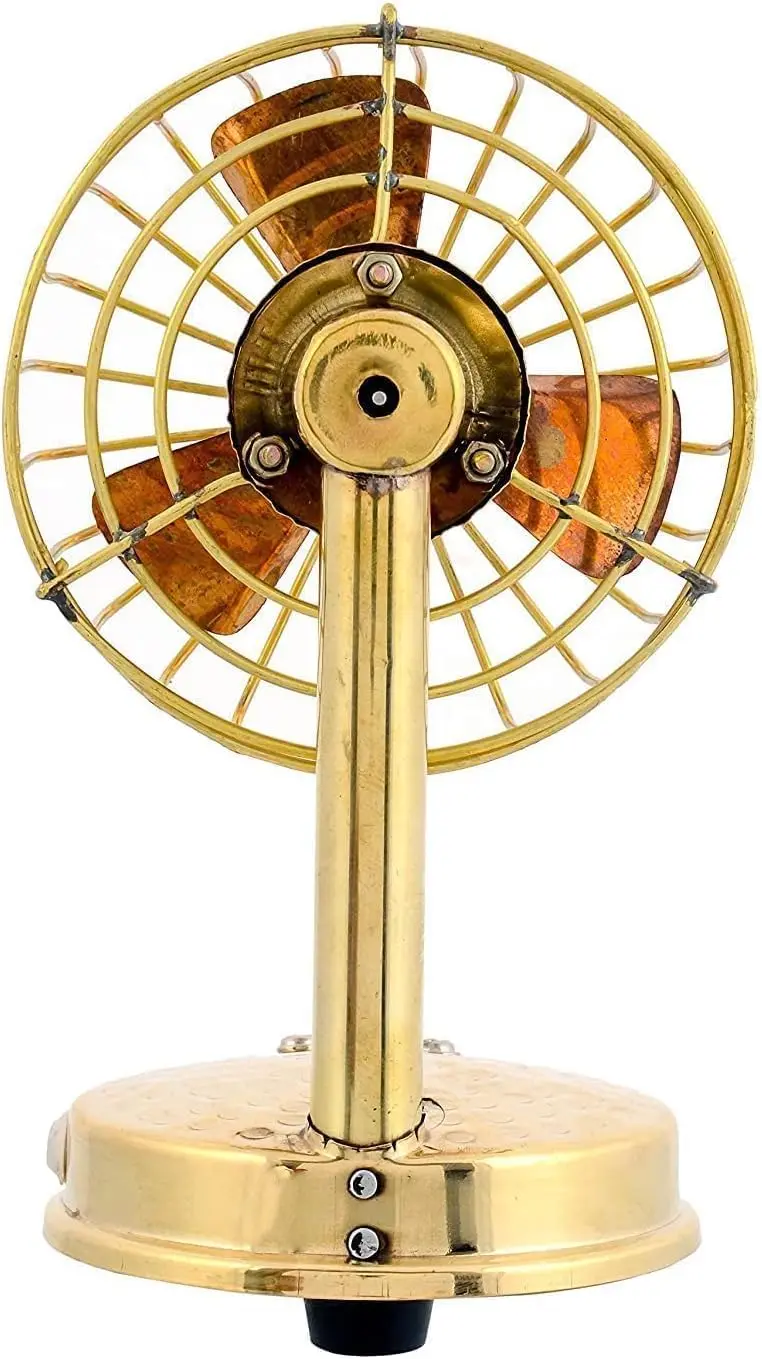Table Fan, Brass, Battery Powered - detail 4