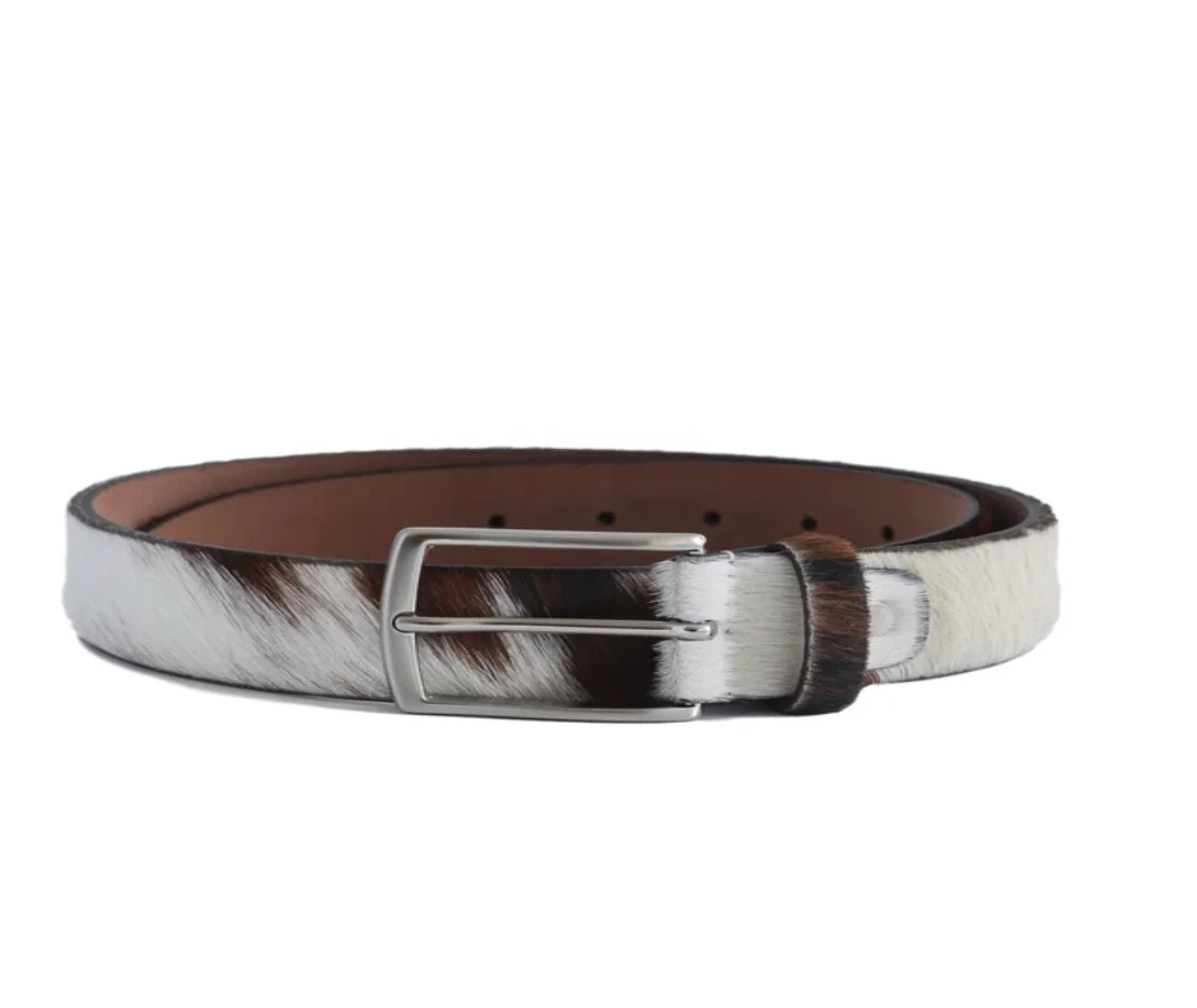 Genuine Hair-on Cowhide Men Belt With Pin Buckle Factory Oem Cowhide ...